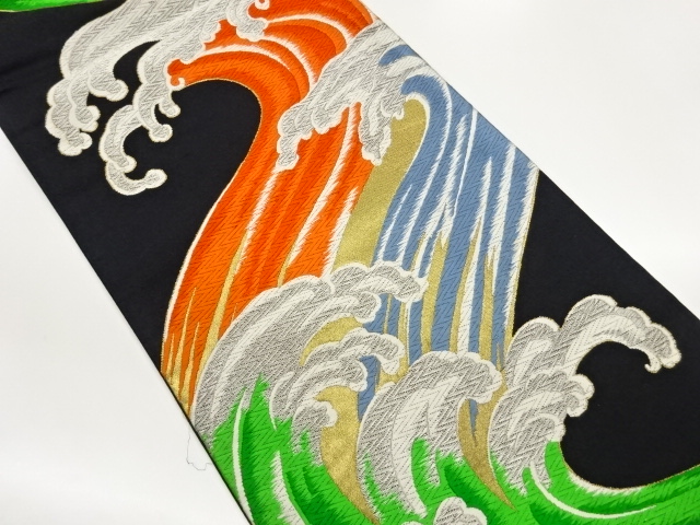 JAPANESE FUKURO OBI / WOVEN ROUGH WAVE